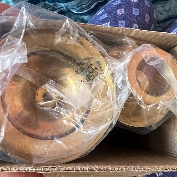 1995 Solid Brass International Silver Co Joy Christmas Candle Set Holiday - Picture 3 of 10